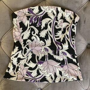 Floral Purple Bustier Tube Top